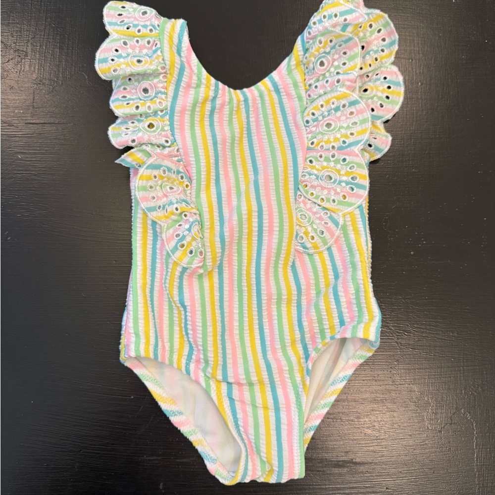 Striped Ruffle Swimsuit